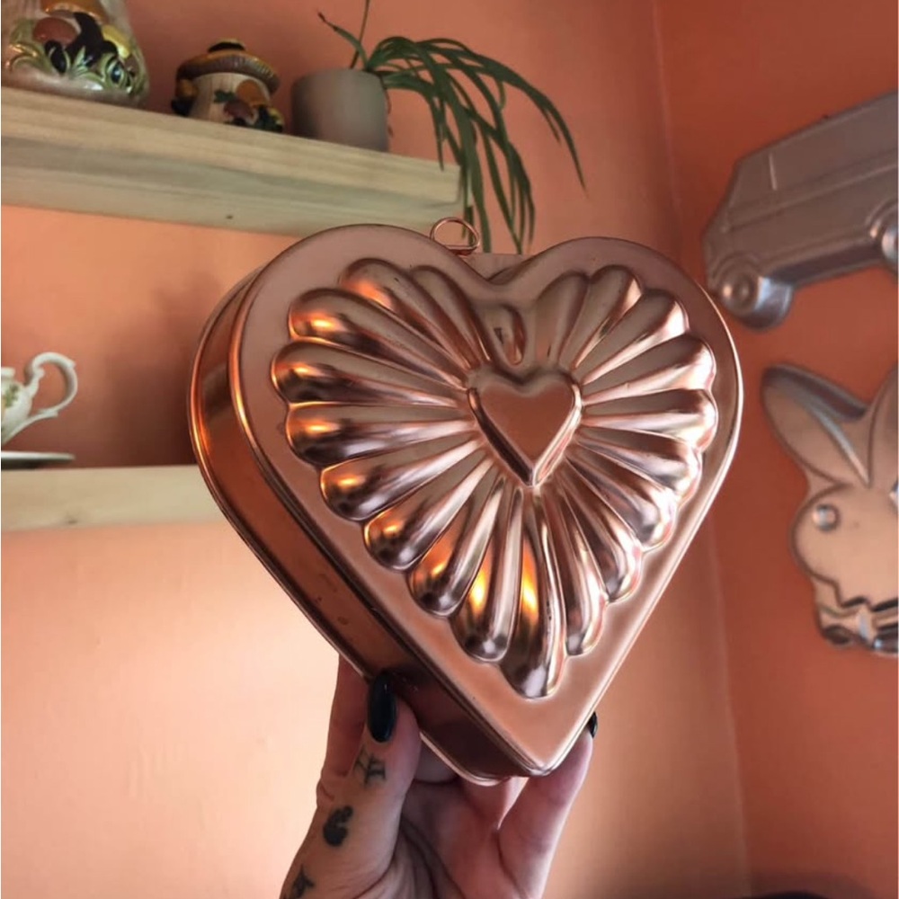 Heart-Shaped Copper Cake Mold